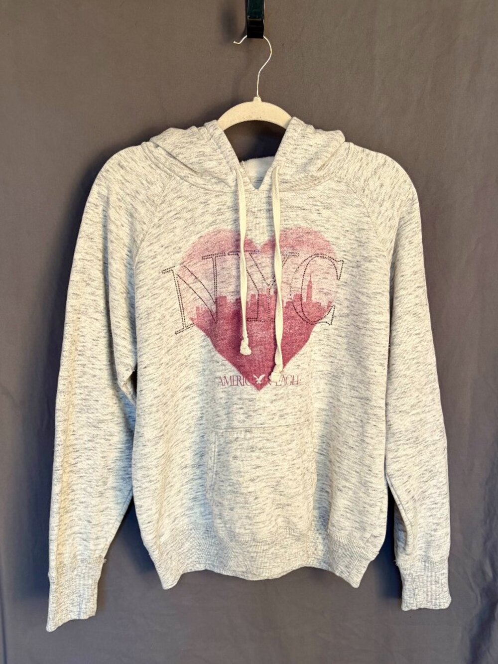 Women’s American Eagle AE NYC Graphic Hoodie GRAY XL